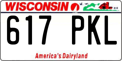 WI license plate 617PKL