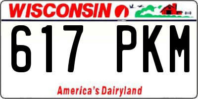 WI license plate 617PKM
