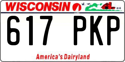 WI license plate 617PKP