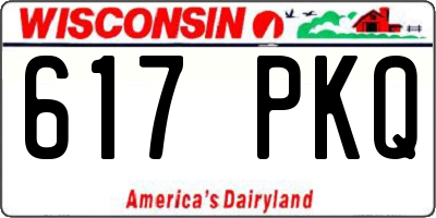 WI license plate 617PKQ