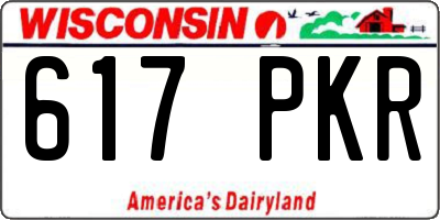 WI license plate 617PKR