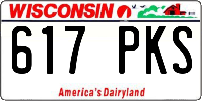 WI license plate 617PKS