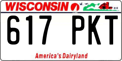 WI license plate 617PKT
