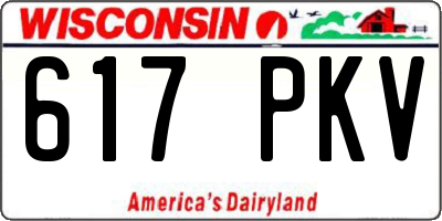 WI license plate 617PKV