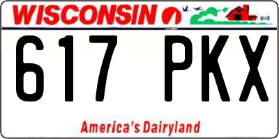 WI license plate 617PKX