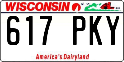WI license plate 617PKY