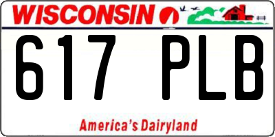 WI license plate 617PLB