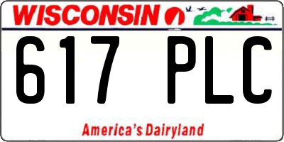 WI license plate 617PLC