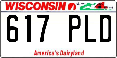 WI license plate 617PLD