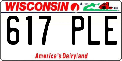 WI license plate 617PLE