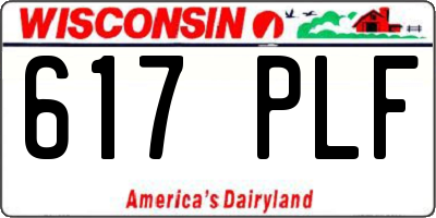 WI license plate 617PLF