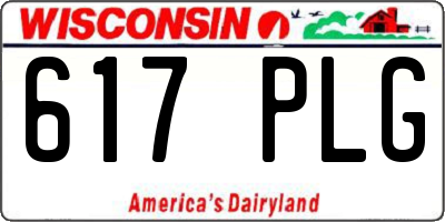 WI license plate 617PLG