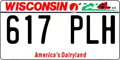 WI license plate 617PLH