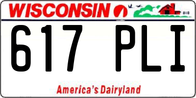 WI license plate 617PLI