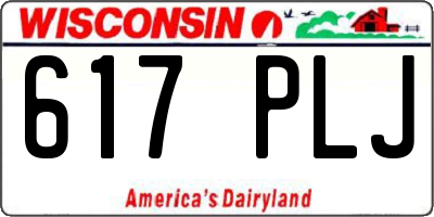 WI license plate 617PLJ