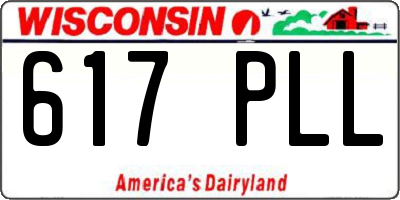 WI license plate 617PLL