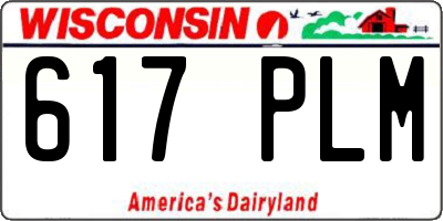 WI license plate 617PLM