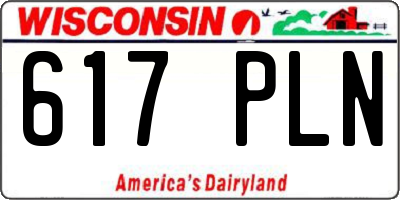 WI license plate 617PLN