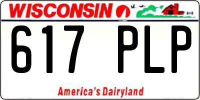 WI license plate 617PLP