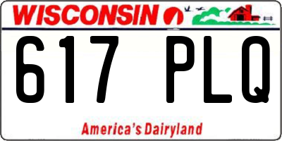 WI license plate 617PLQ
