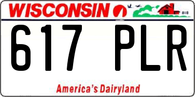 WI license plate 617PLR