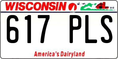 WI license plate 617PLS