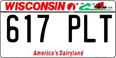WI license plate 617PLT