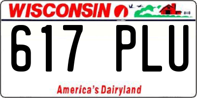 WI license plate 617PLU