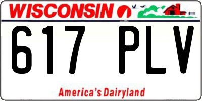 WI license plate 617PLV