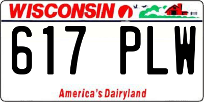 WI license plate 617PLW