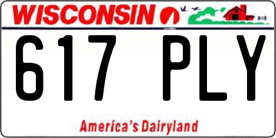 WI license plate 617PLY