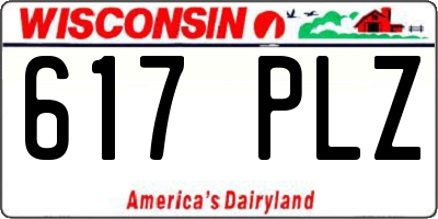 WI license plate 617PLZ