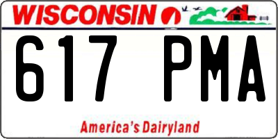 WI license plate 617PMA