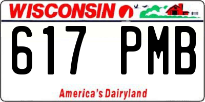 WI license plate 617PMB