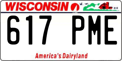 WI license plate 617PME