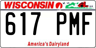 WI license plate 617PMF