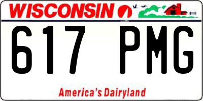 WI license plate 617PMG