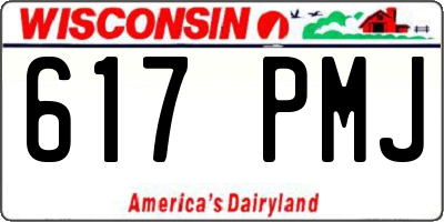 WI license plate 617PMJ