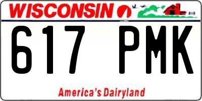 WI license plate 617PMK