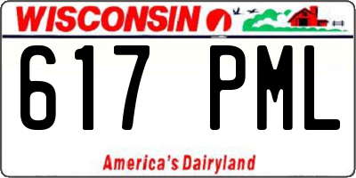 WI license plate 617PML