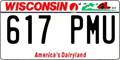 WI license plate 617PMU