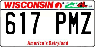 WI license plate 617PMZ
