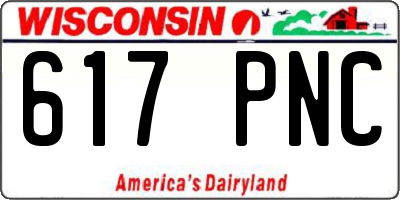 WI license plate 617PNC