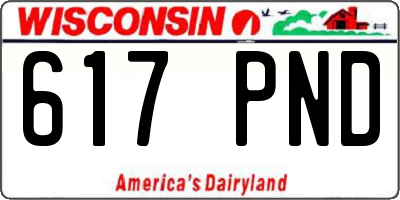WI license plate 617PND