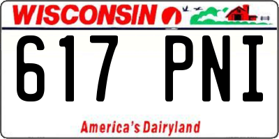 WI license plate 617PNI