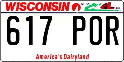 WI license plate 617POR