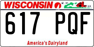 WI license plate 617PQF