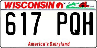 WI license plate 617PQH