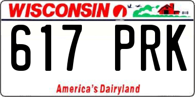 WI license plate 617PRK