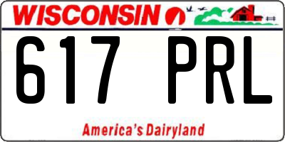 WI license plate 617PRL